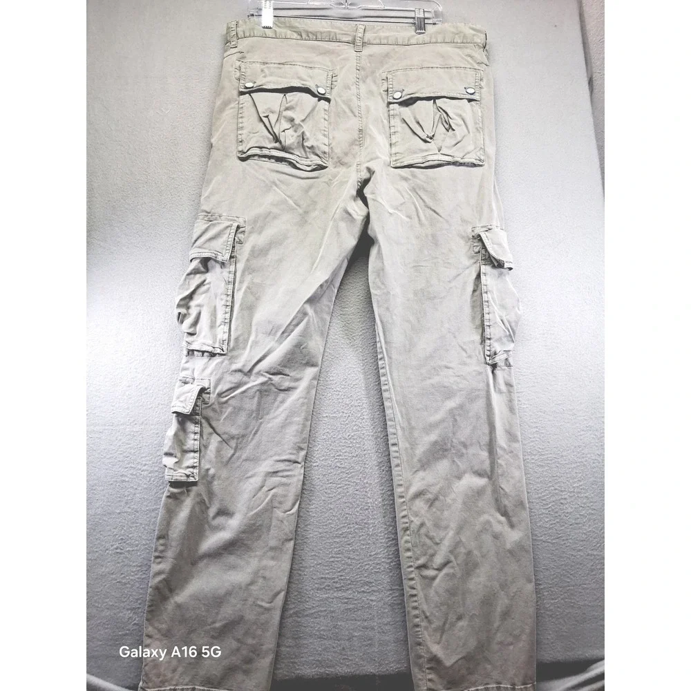JNCO Men Cargo Pants‎ Pockets Size 36 RN# 139815 Light Green